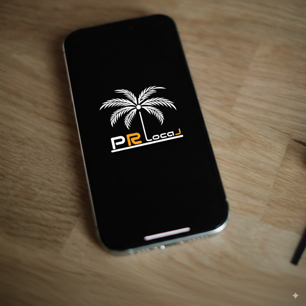 Search local businesses from your phone — PR Local app interface